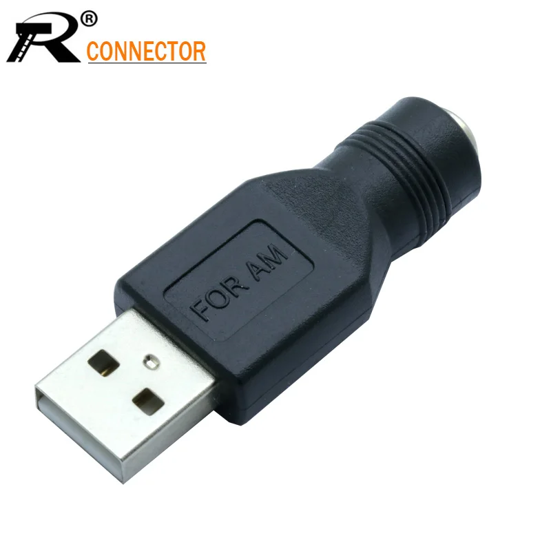 

1pc USB A Type Male Plug to 5521 DC Connector 2.1*5.5mm Power Jack DC Power Conector 5.5x2.1 adapter High quality