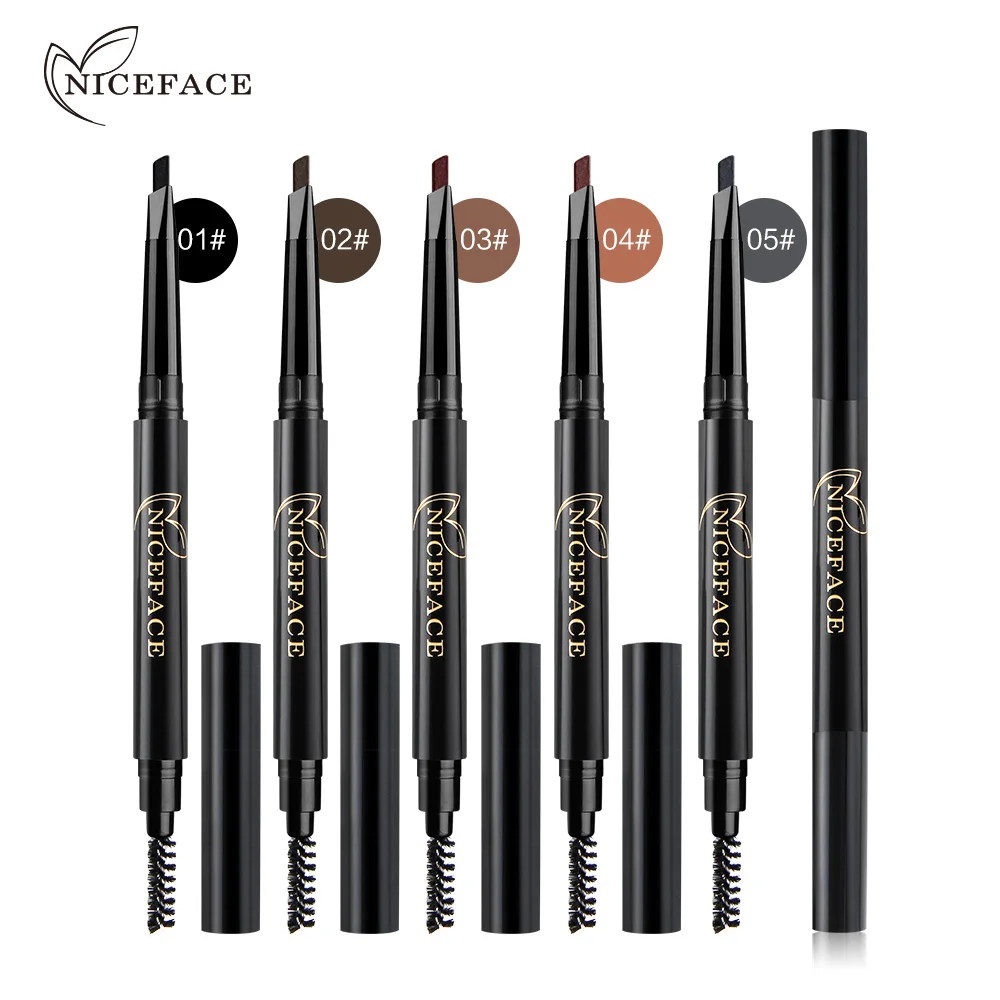 NICEFACE 5 Color Automatic Eyebrow Pencil With Brush Makeup Long Lasting Waterproof Eyebrow Finish Sculpting 3D Eyebrow Enhancer NICEFACE 5 Color Automatic Eyebrow Pencil With Brush Makeup Long Lasting Waterproof Eyebrow Finish Sculpting 3D Eyebrow Enhancer