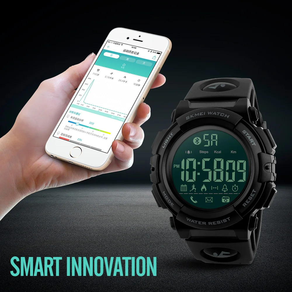 

Famous Bluetooth Smart Watch Sport Outdoor Pedometer Calories Remote Camera Sports Watches Waterproof Digital Wristwatch Mens