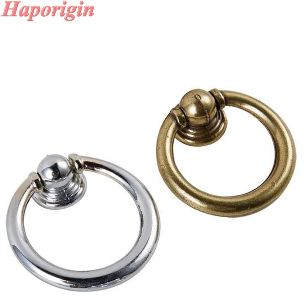 5x Kitchen Handles Ring pull Drawer Knobs Vintage