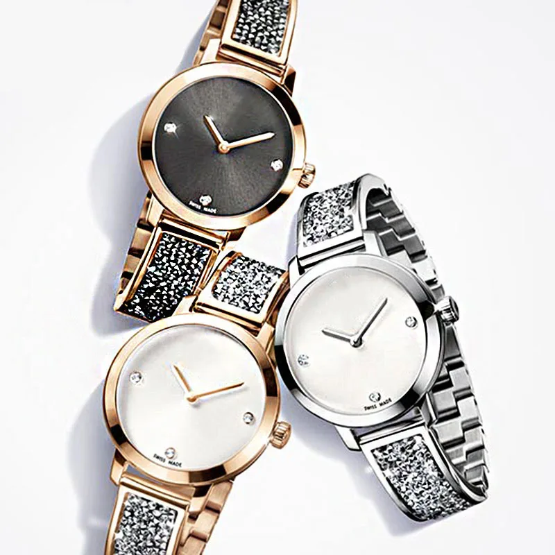 

Swan Jewelry Women Cosmic Rock Metal Bracelet Rose Gold Silver Black Gold Adjustable Stone Strap Watch