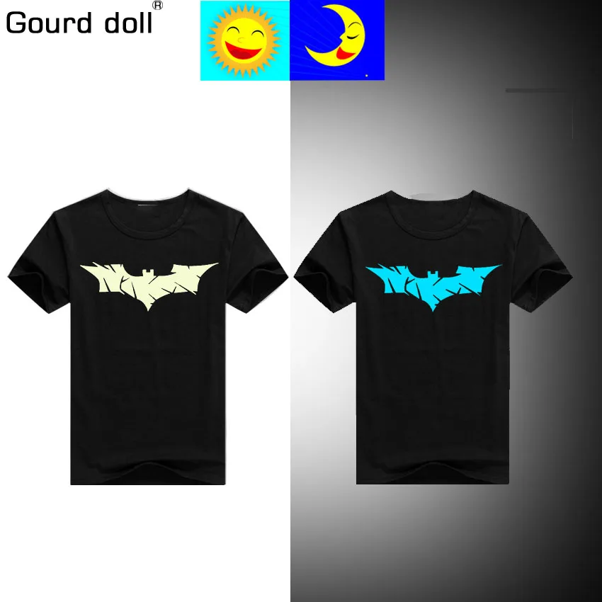 Luminous Short Sleeves T-Shirts For Boys Girls Superman Batman round neck TShirt Kids Christmas Baby Top 8 10 12 14 Years Design