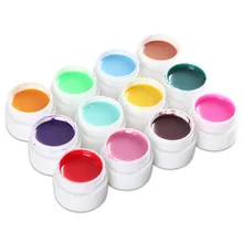 

12 Pots 5ml Solid Color Nail Art Gel Paint Gel Tips DIY Decoration Painting LED&UV Gel Paint