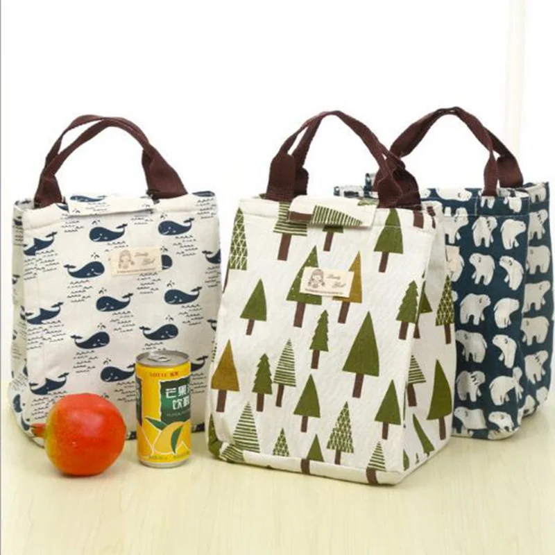 

Women Fashion Lunch Bags Aluminum Portable Picnic Food Fresh Keep thermo food bags Insulated Cooler Oxford Tote Thermal Storage