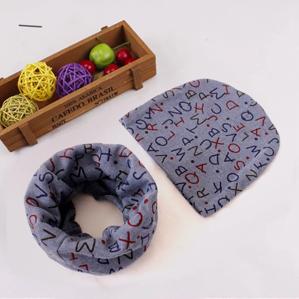 

Spring Autumn Winter Baby Hat Scarf Set Cotton Children Hats Child Skullies Caps Boys and Girls Kids Beanies enfants bonnet