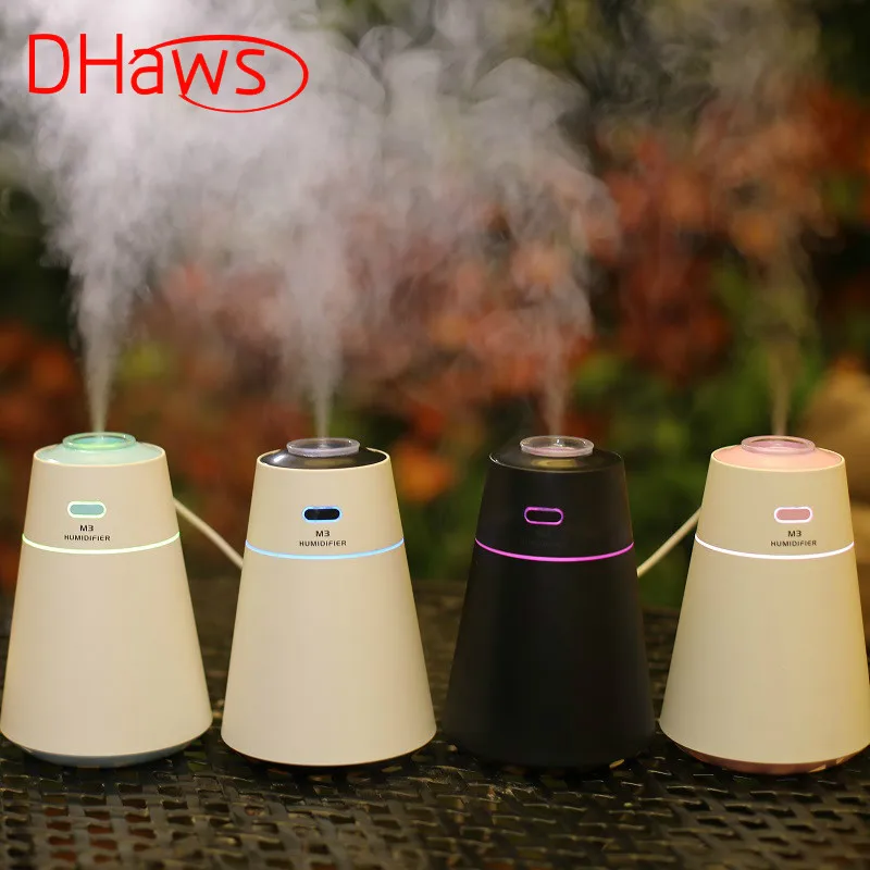 

DHaws Portable Car Humidifier USB Essential Oil Aroma Diffuser Ultrasonic Air Humidifiers with LED Light 200ML for Home Office