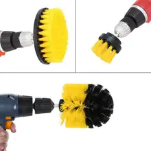 3 шт. насадка в виде щетки ванная комната плиточные затирки Многоцелевой мощность щетка для мытья посуды комплект(желтый