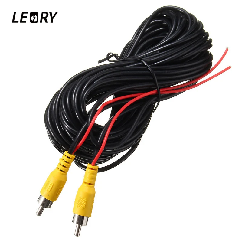 

LEORY 12V-24V 2RCA Audio Video AV Cable RCA Male To RCA Male Detection Wire For Car Rear View Backup Camera DVD Player TV Box