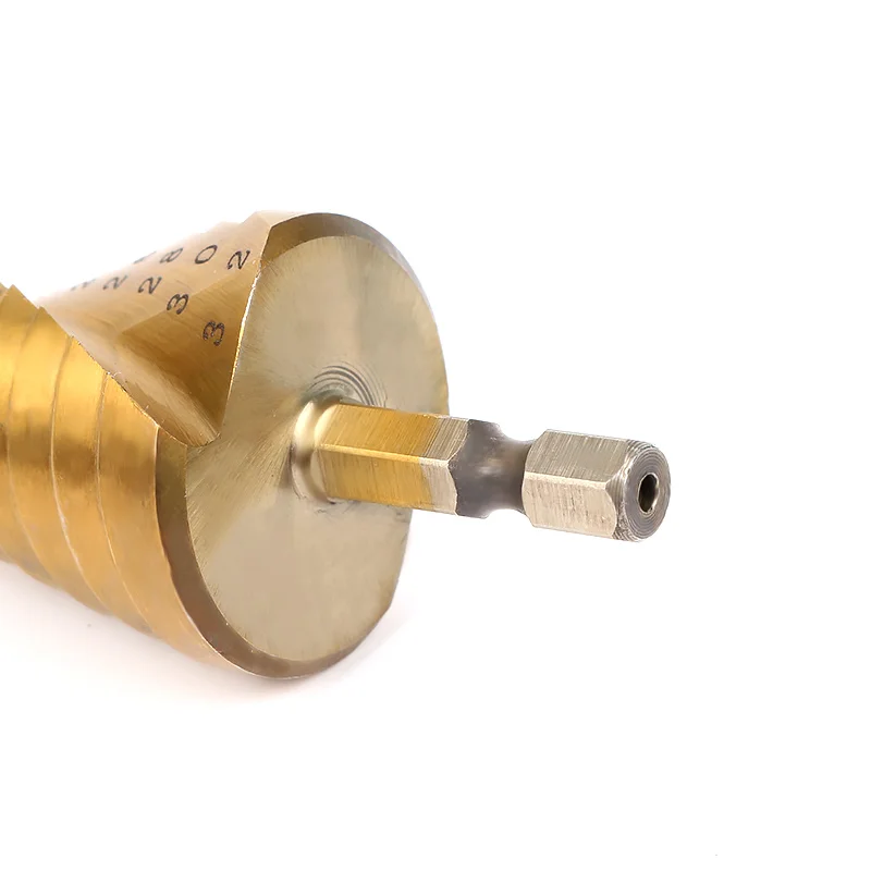 3pcs HSS 4241 HSS spiral flute step Drill Bit Set core drill bit cone Step Drill Bit Set hole cutter 1/4" Hex Shank Step 3pcs HSS 4241 HSS spiral flute step Drill Bit Set core drill bit cone Step Drill Bit Set hole cutter 1/4" Hex Shank Step