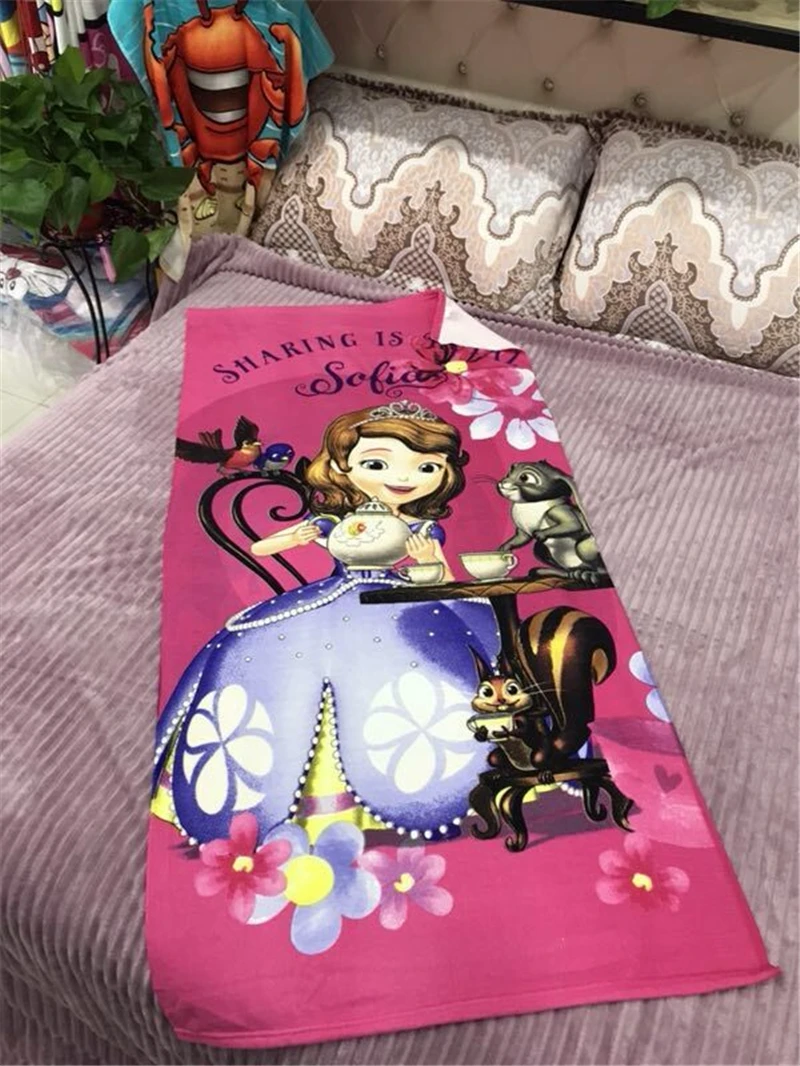 Disney Mickey Mouse Children bath towel cotton cartoon Frozen Elsa Spiderman Sofia Kids Boy girl Soft large beach towel 70x140