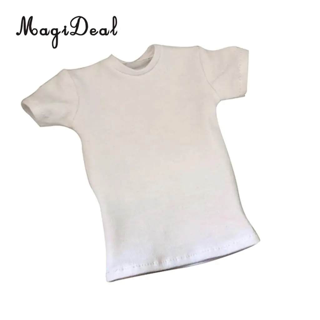 1/6 Scale Cotton Mens Sleeve Loose Round Neck Short T-Shirt Top For 12 Inch Action Figures Models Doll barbie doll clothes doll clothes doll accessories doll clothes accessories