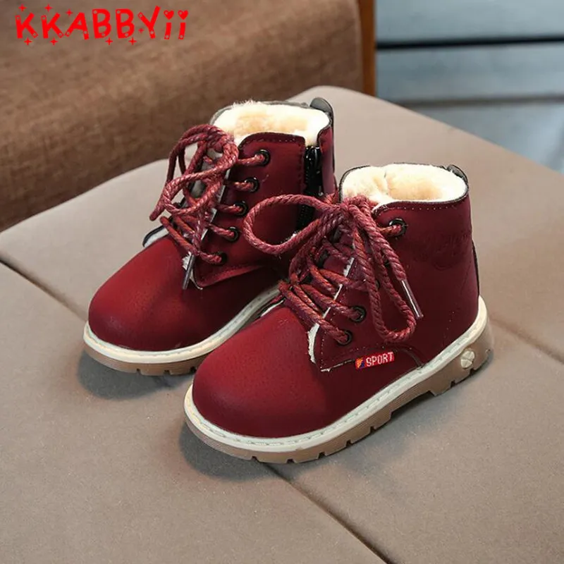 

New Winter For Child Kid Girl Boy Snow Boots Comfort Thick Antislip Short Boots Fashion Cotton-padded Shoes