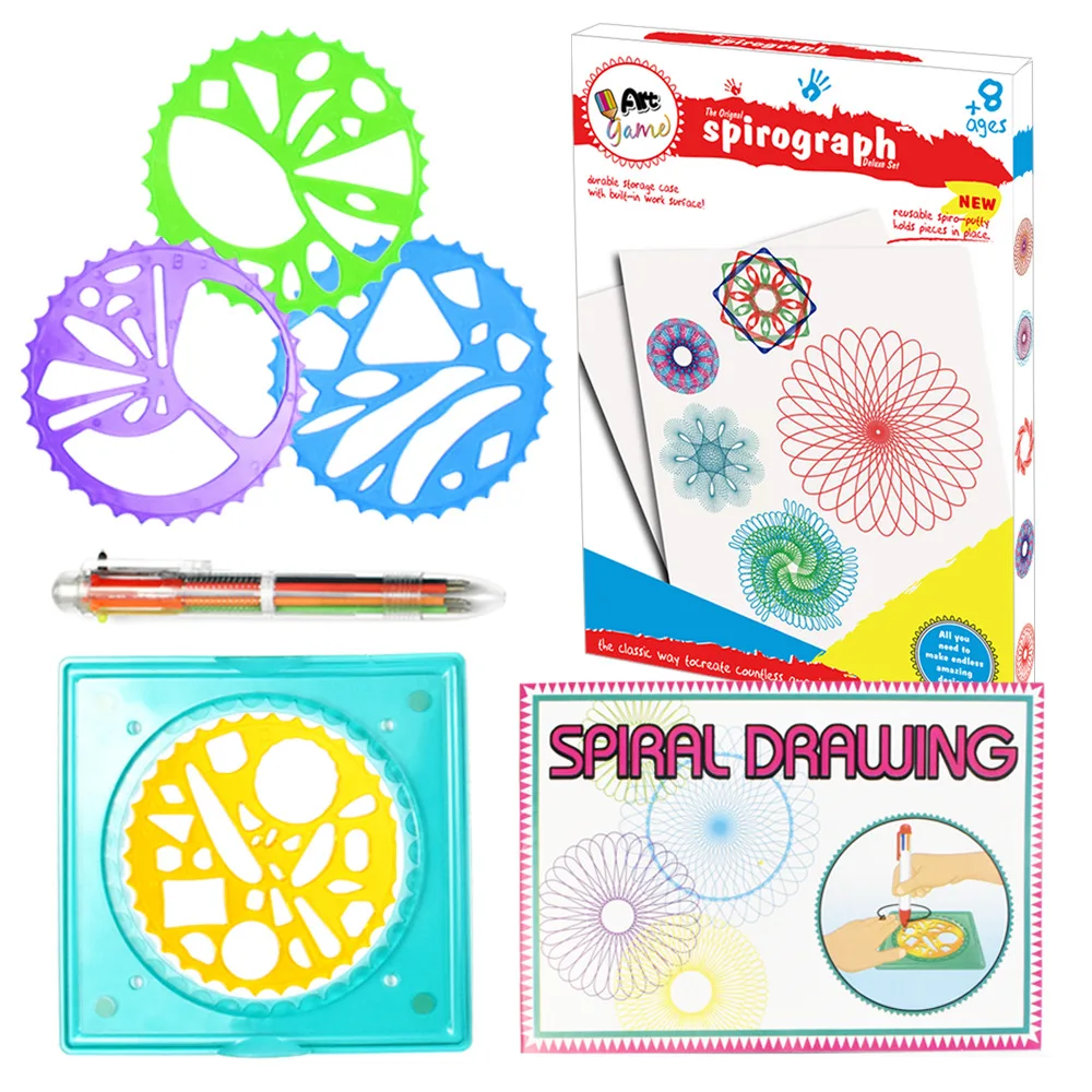 

1Set Spirograph Drawing Toys Geometric Ruler Drafting Tools Painting Multi-Function Educational Puzzle Art Toy For Children Gift