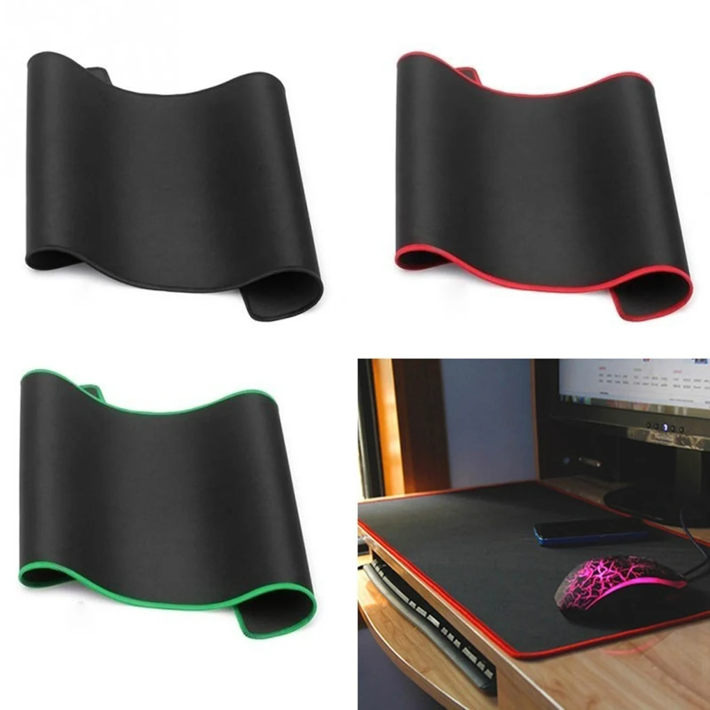 

2 Non Slip Wear Resistant Computer Notebook Soft Edge Seamed Mouse Pad Office Rubber Fabric Mat