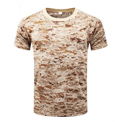 Уличные камуфляжные рубашки для кемпинга тактические футболки мужские походные охотничьи быстросохнущие армейские камуфляжные военные рубашки с коротким рукавом - Цвет: 3