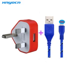 For iPhone 5 5c 5s 6 6plus Mini USB UK plug wall charger 5V 1A Charger