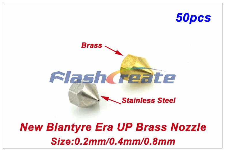 

50pcs New Blantyre Combination Nozzle Tip Brass Nozzle 0.2/0.4/0.8mm For 1.75mm Filament 2GT Timing Belt Pulley