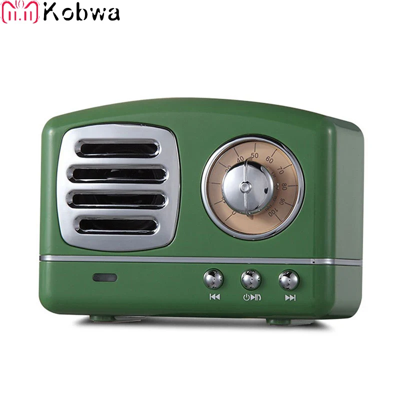 

Retro Hifi Stereo Bluetooth V4.1 Speaker Portable Wireless Vintage Speaker Built In Mic And Aux Support Memory Card