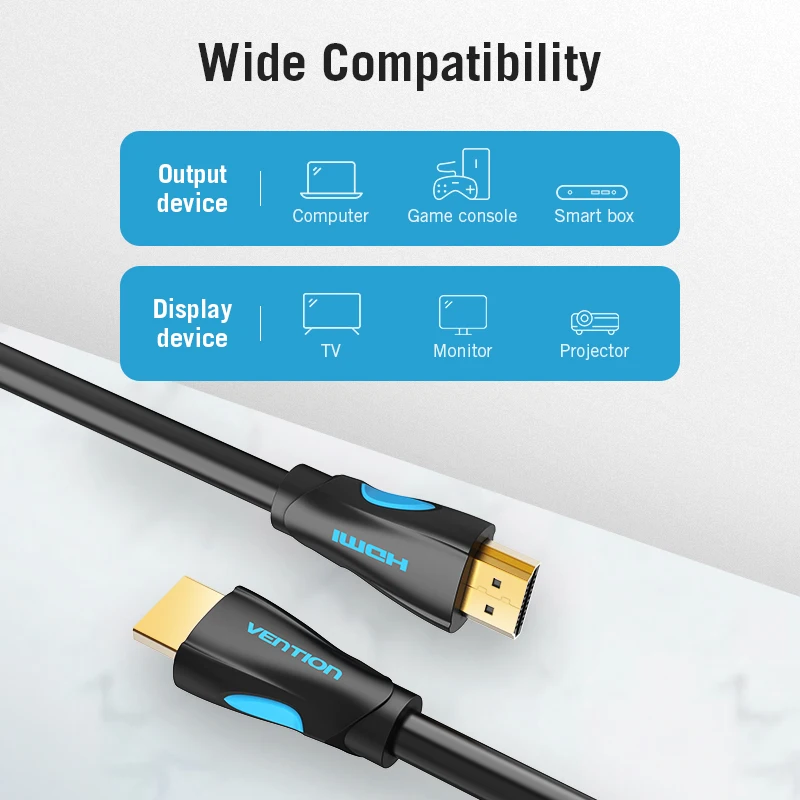 Vention HDMI кабель 4K HDMI к HDMI 2,0 позолоченный Соединительный кабель для разветвителя Переключатель HDMI кабель для HDTV lcd PS3 4 Pro 10 м 15 м