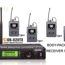 Okmic 1 шт. передатчик ok-820TX с 4 шт. приемники ok-5200R стереоприемники беспроводной в ухо монитор системы стерео наушники