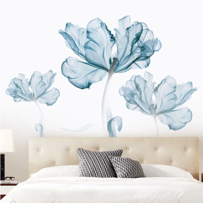 

77*110cm Creative Exquisite Flower 3D Wallpaer Home Decor Vinyl Wall Sticker DIY Flower Living Room Bathroom Decoration Poster 1