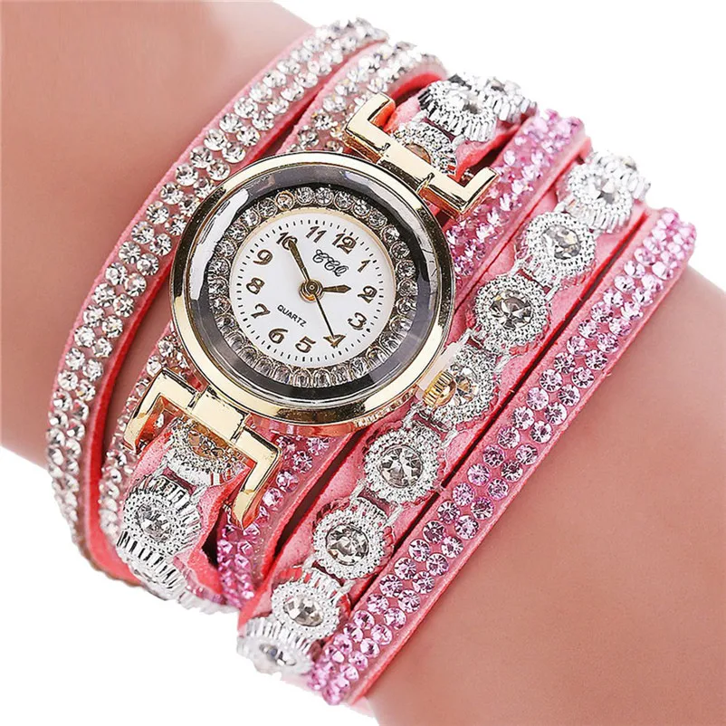 Fashion Design Women's watch Casual Analog Quartz ladies watch Rhinestone Watch Bracelet Watch Clock Relogio Masculino S18 (4)