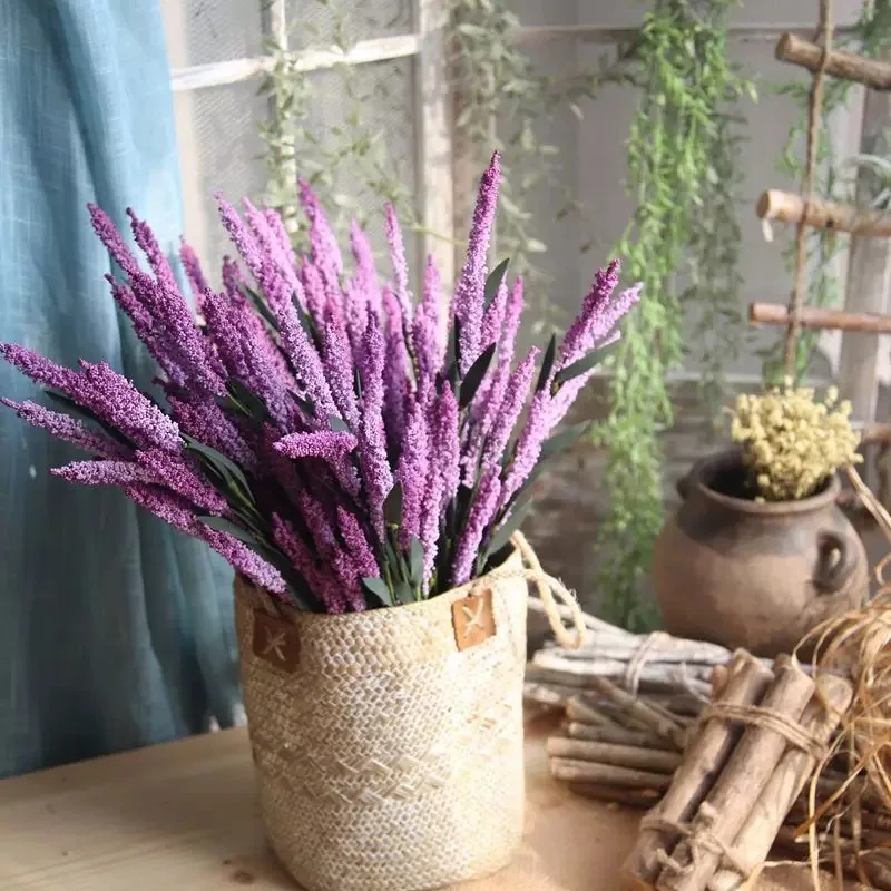 Big PE Lavender Artificial Flowers for Wedding Home Decoration DIY Craft Gift Bride Wreath Scrapbooking Fake Flower (1)