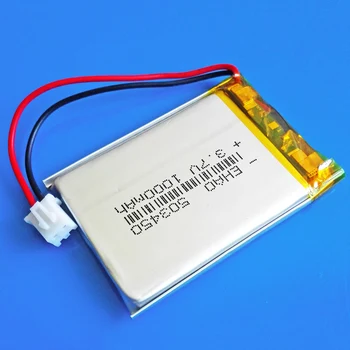 

JST XHR 2.54mm 2pin 3.7V 1000mAh Polymer Lithium Rechargeable Lipo battery 503450 053450 for smart phone DVD mp3 Led Lamp camera