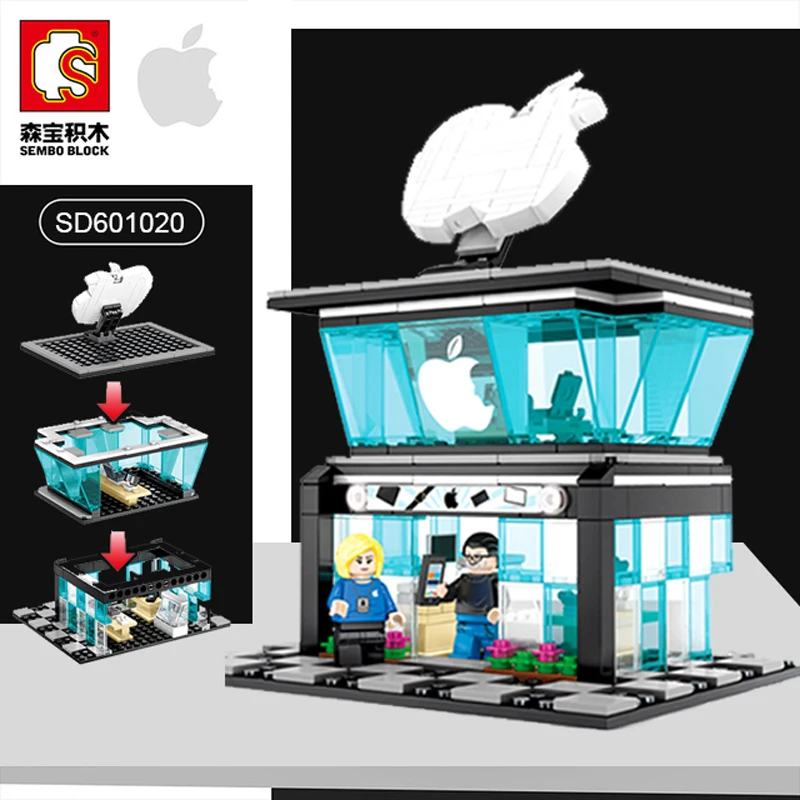 Sembo 601020 мини уличный вид Apple телефон магазин мобильный фигурки лесет создатель