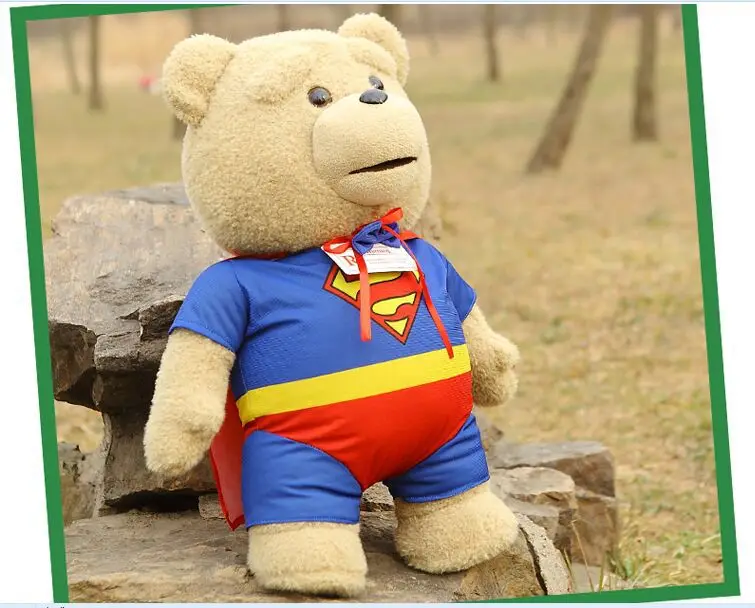 big creative plush teddy bear doll lovely Superman clothes Ted bear toy gift about 60cm цена big creative plush teddy bear doll lovely Superman clothes Ted bear toy gift about 60cm цены онлайн