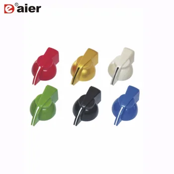 

6PCS K7-1 Hole 6.35mm Shaft Plastic Control Knob Chicken Head Beaks Band Switch Potentiometer With Brass Insert Set Screw