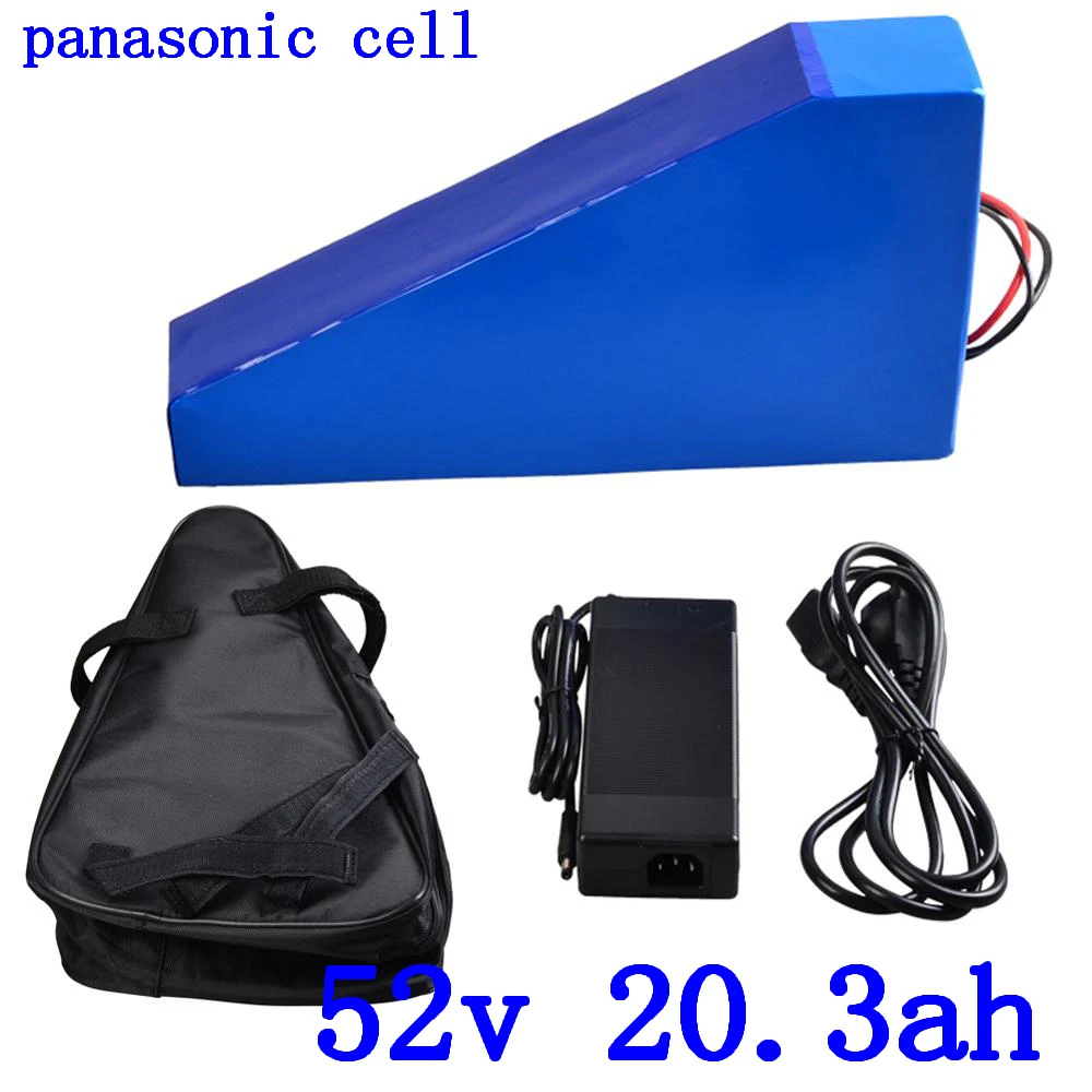 

52v battery 52v 20ah lithium ebike battery 52v 20.3ah battery use panasonic cell 52v 20ah lithium battery with 58.8v charger