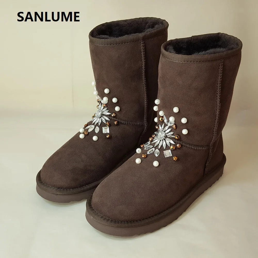 fur boots with strings