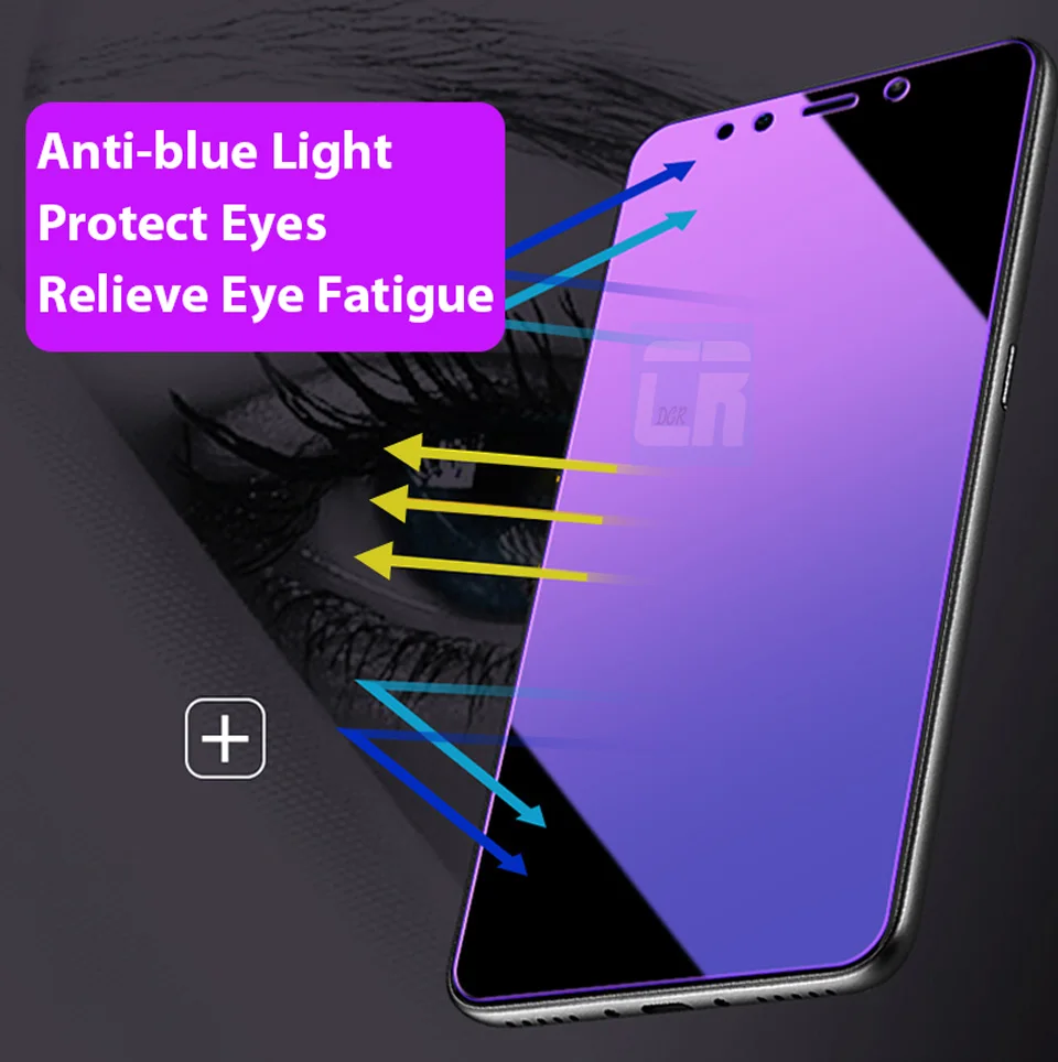 Защитное стекло-светильник синего цвета для Xiaomi 9 8 SE 2.5D Закаленное стекло для Redmi 5 6 7 Note 7 8 Pro защитная пленка