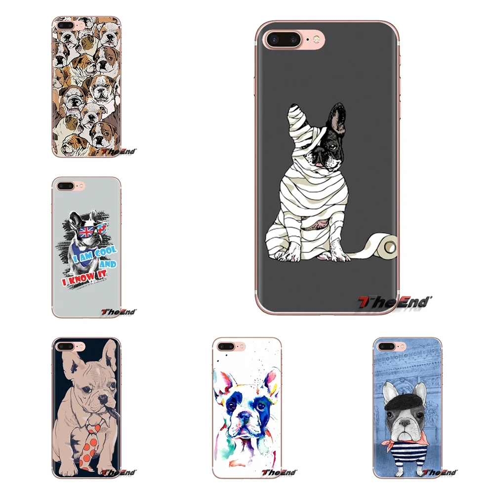 For Xiaomi Mi4 Mi5 Mi5S Mi6 Mi A1 A2 5X 6X 8 9 Lite SE Pro Max Mix 2 3 2S French English Bulldog with flower Soft Cases Cover |