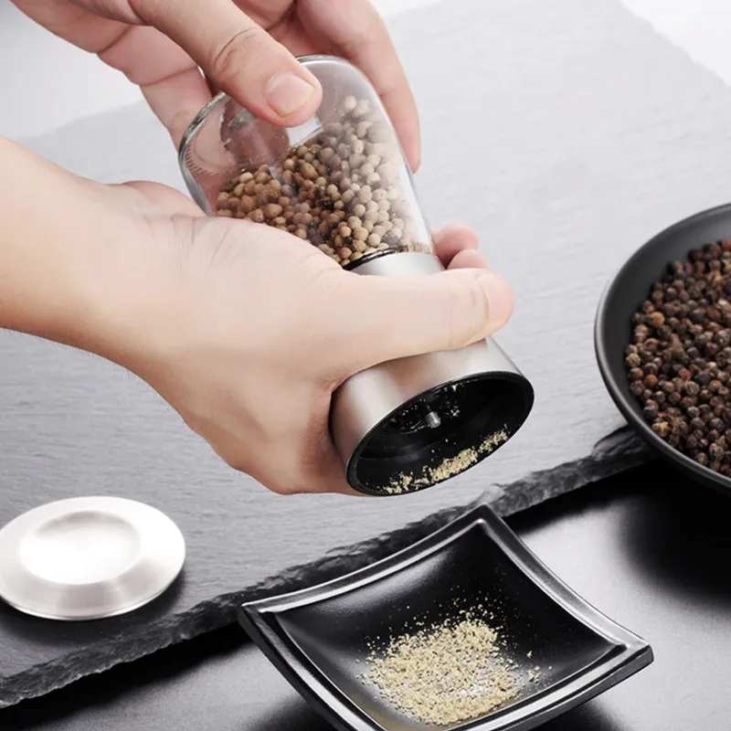 Kitchen Tools Pepper grinder Stainless steel ABS ceramic grinding core Kitchen tool salt and garlic pepper Kitchen accessories (1)