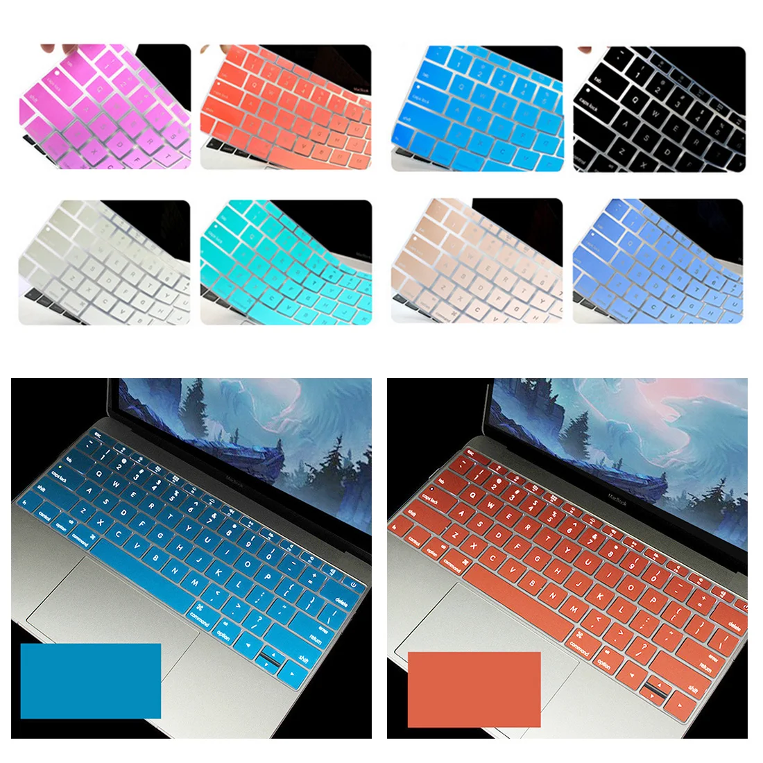 

Colorful Silicone Keyboard Cover Protector Skin for Apple Macbook Air 11 Soft keyboard stickers