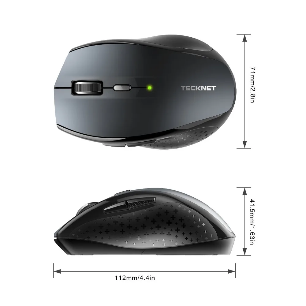 TeckNet Bluetooth Wireless Mouse Ergonomic 2.4GHz Computer Mice 2600/2000/1600/1200/800 DPI for Windows Laptop Notebook PC TeckNet Bluetooth Wireless Mouse Ergonomic 2.4GHz Computer Mice 2600/2000/1600/1200/800 DPI for Windows Laptop Notebook PC