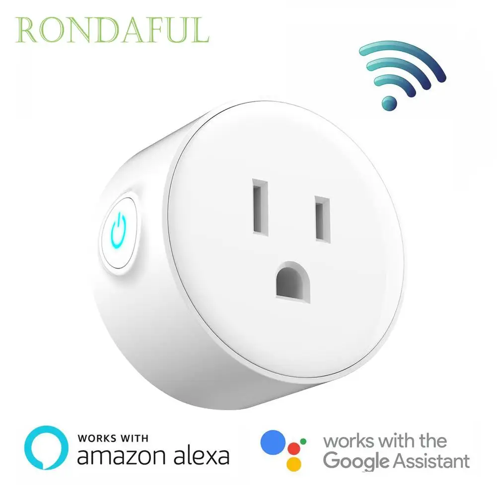 

RONDAFUL WIFI Smart Plug Switch Socket Voice Controlled By Amazon Alexa Smart Google Home US Plug