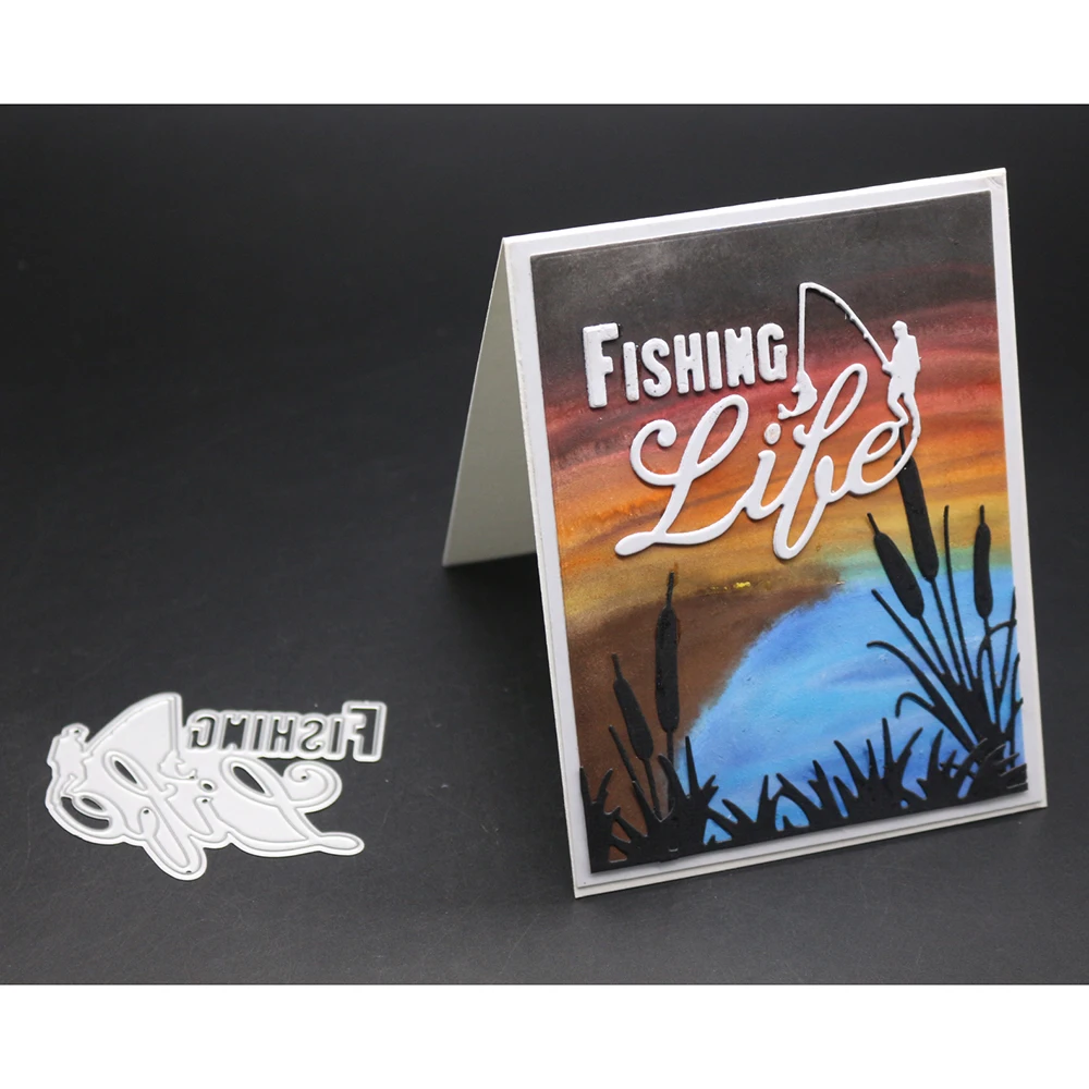 

Fishing Man Metal Cutting Dies Human Figure Embossing Plate For 3D DIY Scrapbooking Embossing Handcrafts Card Making Cut Die