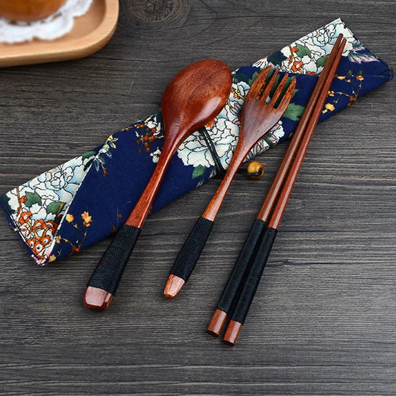 

1 Pairs Chopsticks+1pc Spoon Handmade+1PC Wooden fork Japanese Natural Chestnut Wood Chopsticks Scoop Set Travel Utensils