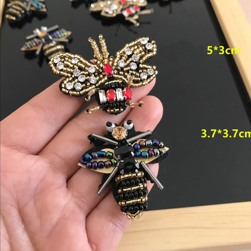 

Bead sequins patch stick insect dragonfly ant bee applique patch embroidery clothing decoration wasp patches RP126