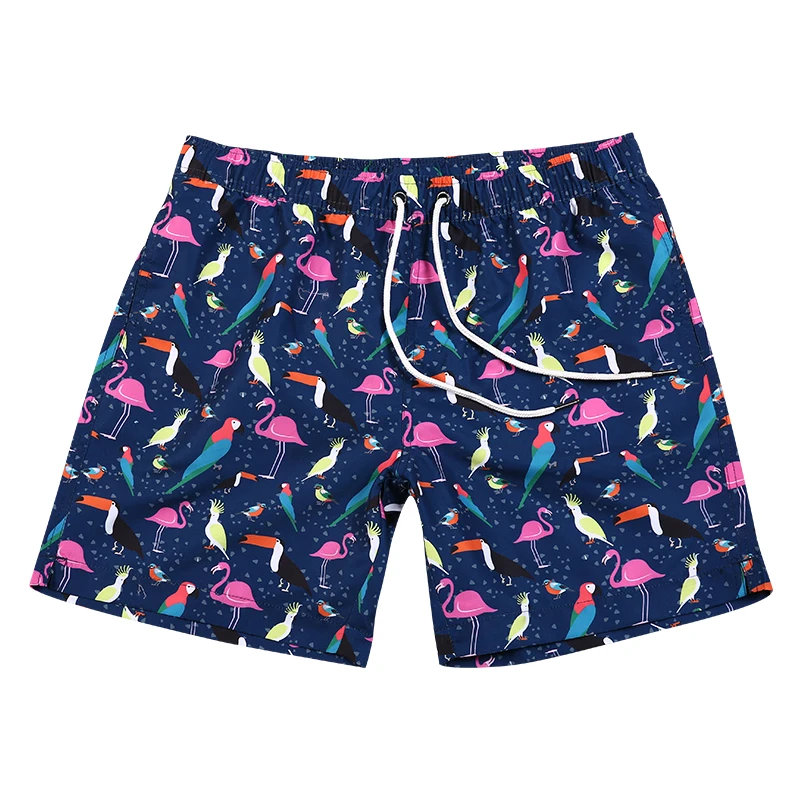 2018 men beachwear hot selling sportswear Flamingos prints beachwear