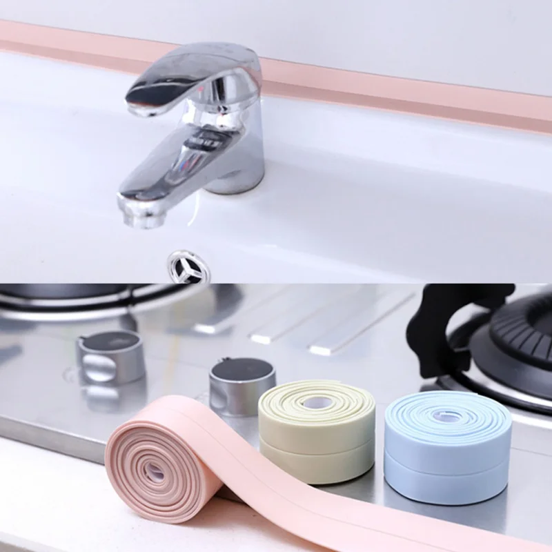 

PVC waterproof Mildew Tape Kitchen Gap Seal adhesive tape kitchen sink joint crevice sticker corner line sticking strip sticker