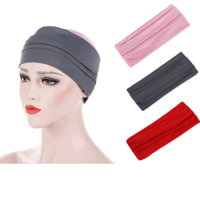 

WZCX 2019 Fashion New Solid Color Motion Tide Casual Hairband Simple Summer Breathable Hair Accessories Scrunchie