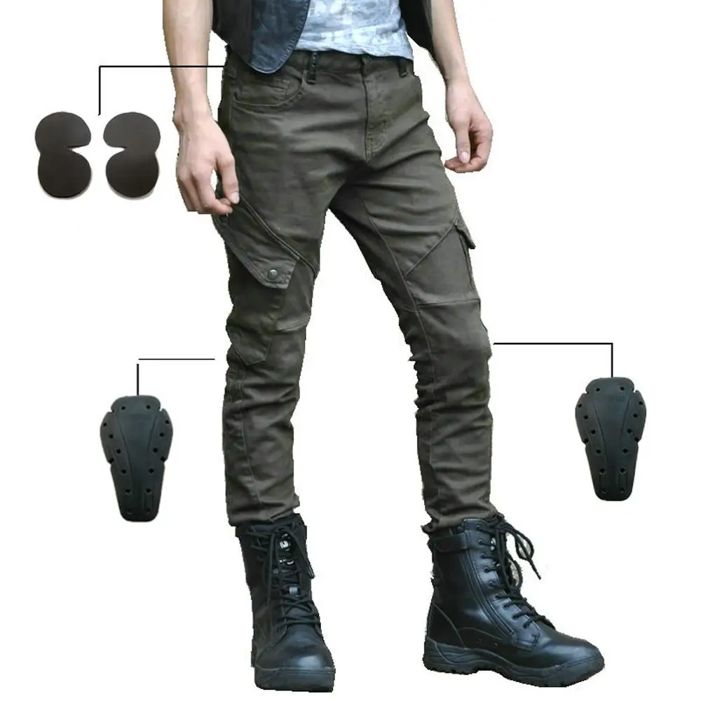 

2019 New Men Motorcycle Riding Pants Moto Jeans Motocross Racing Cycling Pants With 4 x CE Armor Knee Hip Protectors Pads