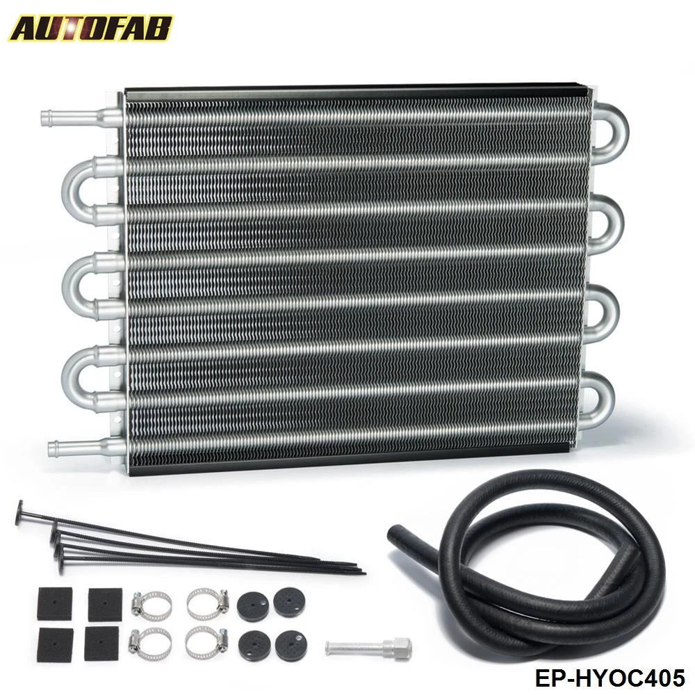 

Universal 8 Row Aluminum Heavy Duty Transmission Oil Cooler Auto Manual Radiator Converter AF-HYOC405