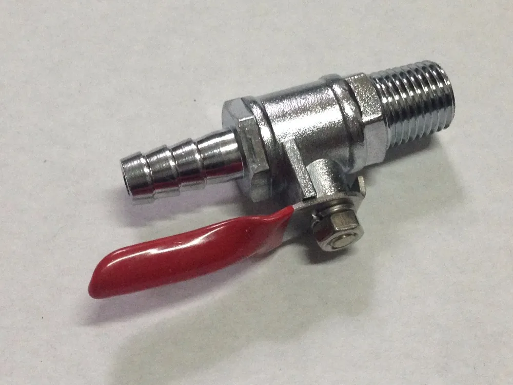 

Shutoff Valve w/ Check - 1/4" Barb, Homebrew CO2 Regulator part, Brewer Valve