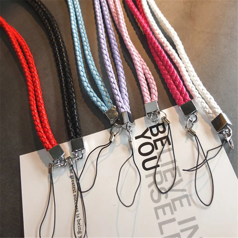 

10Pcs/lot Braided Mobile Phone Lanyard Fashion Rope for Key Lanyard Mobile Keychains Neck Straps Anti-theft Mobile Phone Chain