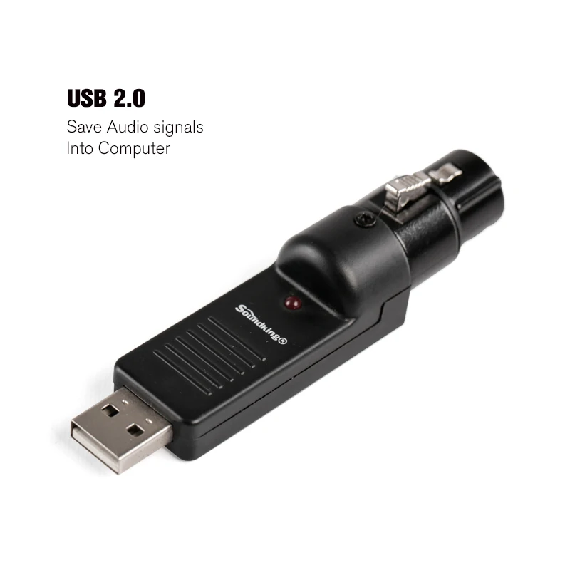 Soundking XLR(F) to USB recorder для преобразования аудиосигнала в цифровой сигнал для сохранения в ПК подходит для динамического микрофона C59